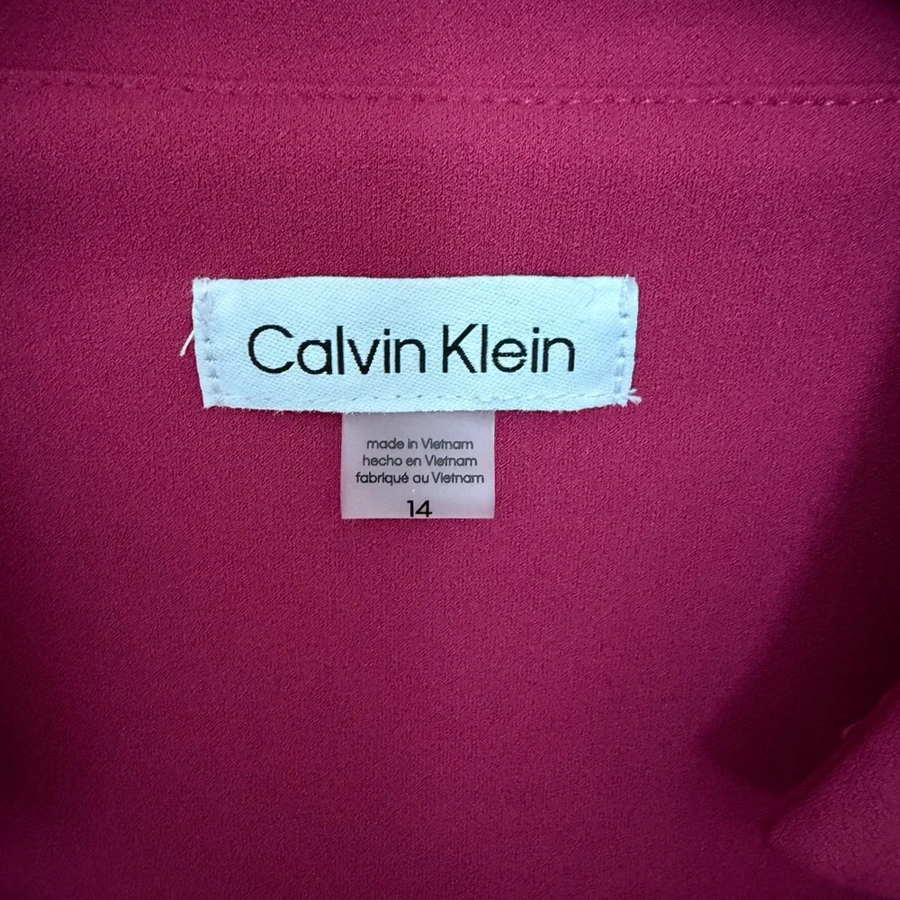 Calvin Klein pink v neck dress size 14 stretch work career office occasion event